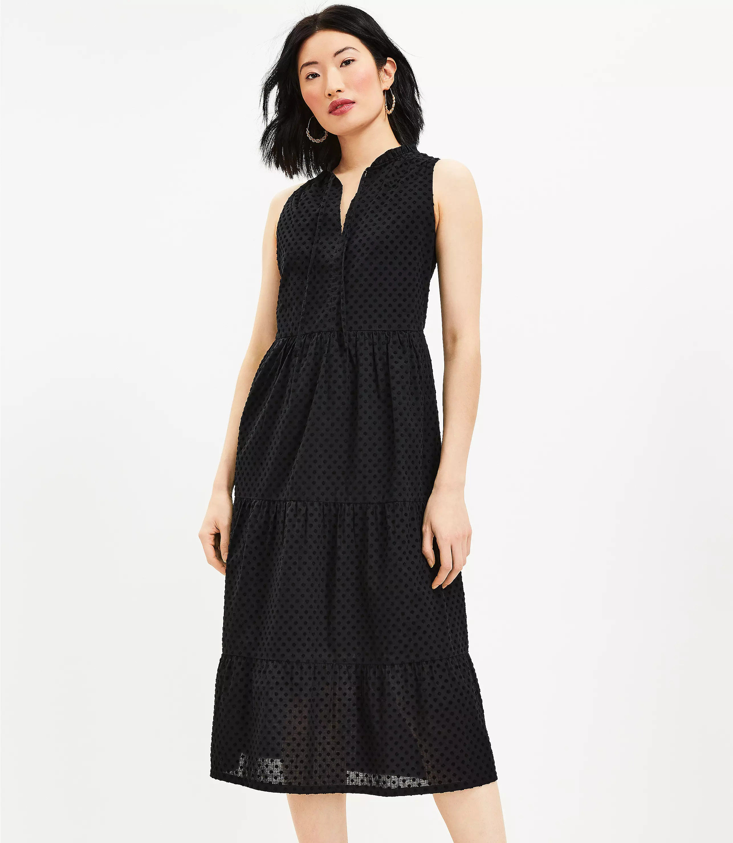 Tie Neck Tiered Maxi Dress | LOFT