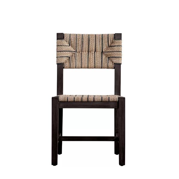 Nohoff Solid Wood Side Chair in Brown/Black | Wayfair North America