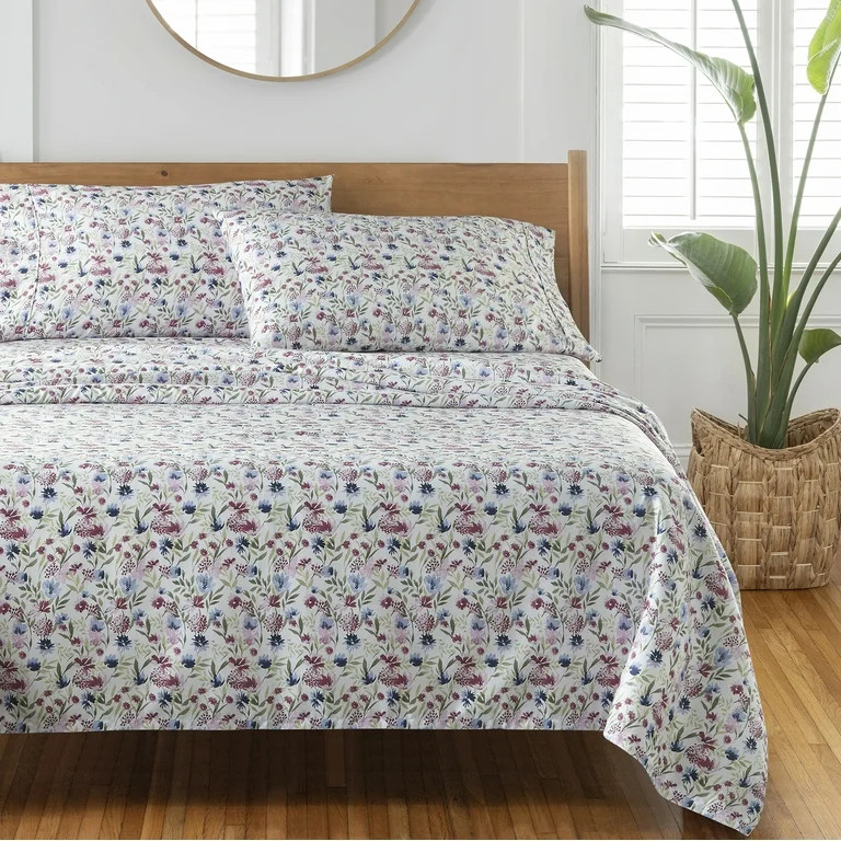 Better Homes & Gardens 3-Piece 300 Thread Count Multicolor Bashful Blooms Cool Cotton Sateen Bed ... | Walmart (US)
