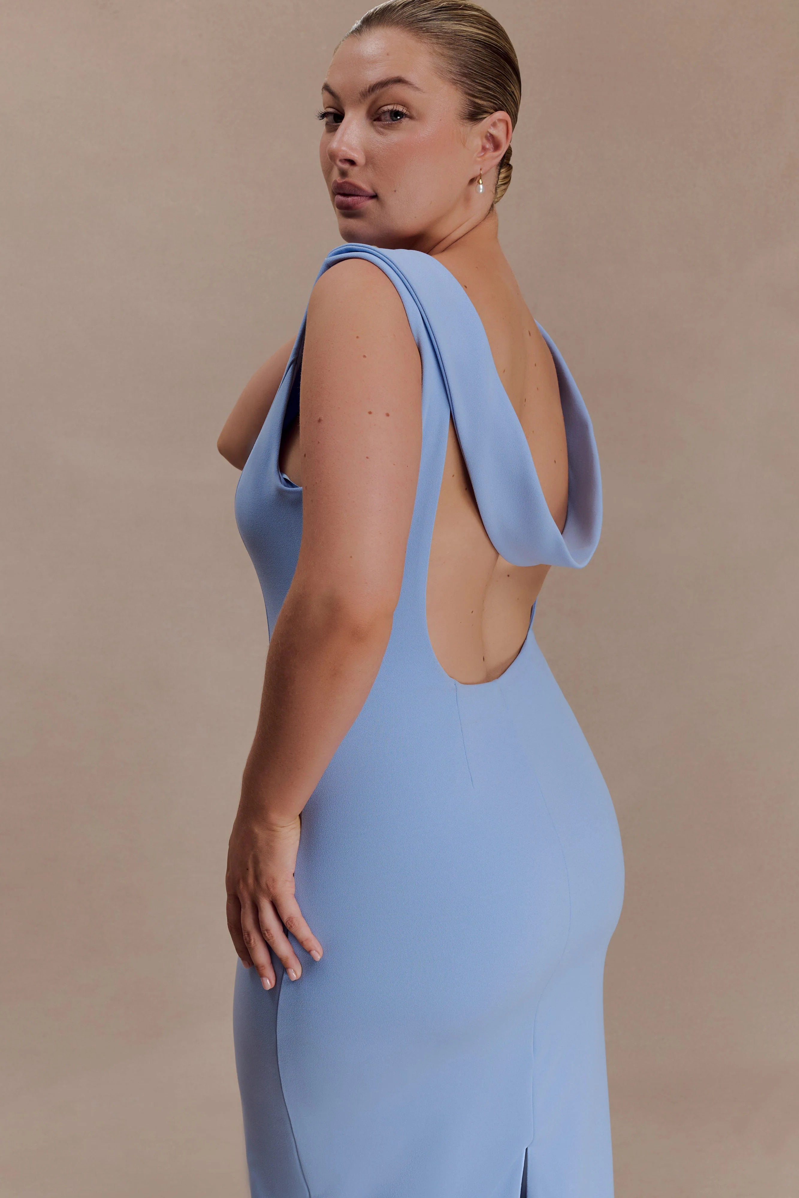 Marisol Marisol Off Shoulder Boucle Maxi Dress - Ivory | MESHKI US