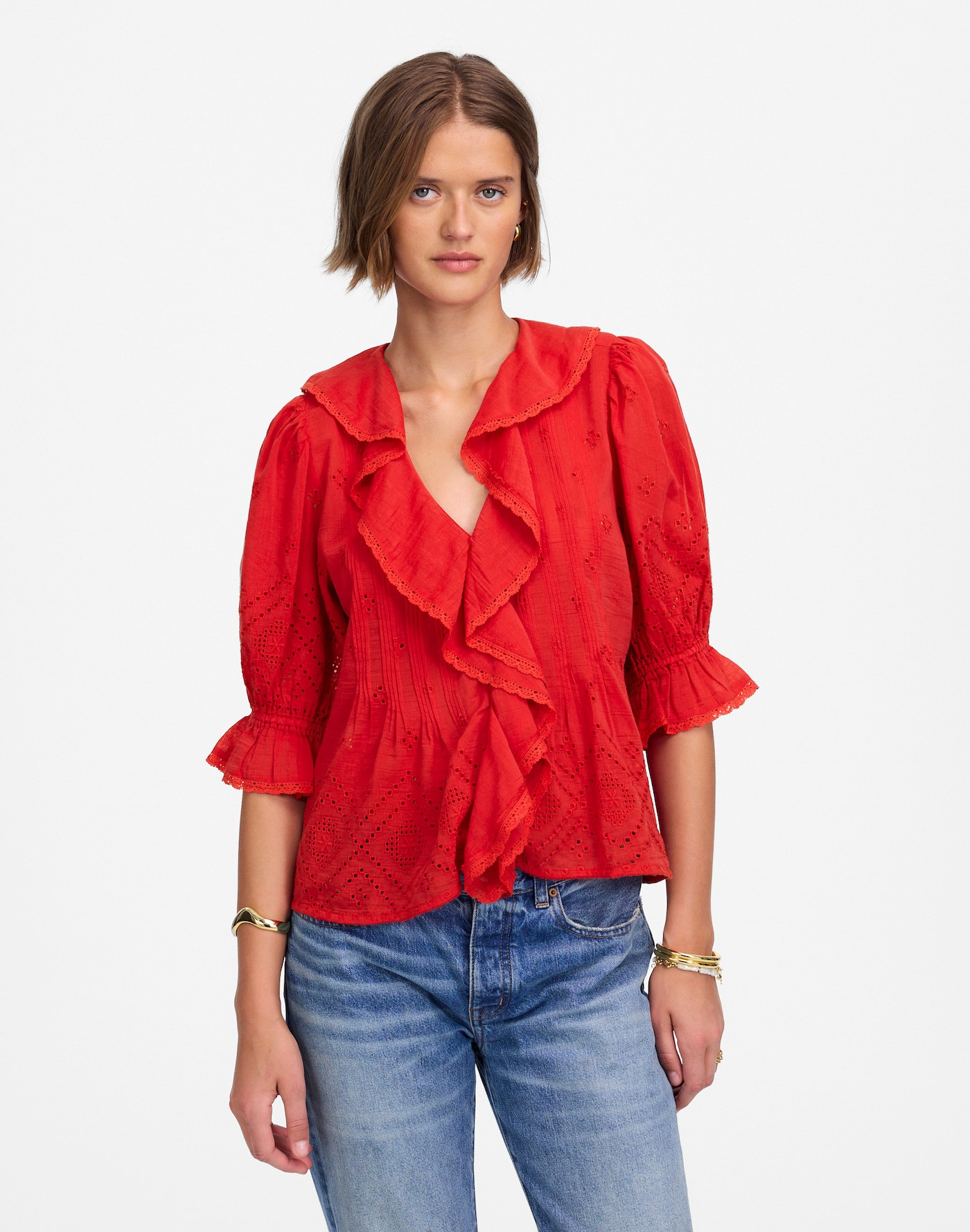 Ruffled Puff-Sleeve Top | Madewell