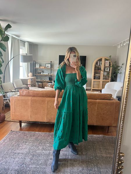 Free people embroidered flower dress on green selling out fast. This will be my go-to dress for the holidays because it’s so comfy and easy to wear as a mom

Holiday dress, free people dress, maxi dress, embroidered dress, cowboy boots 

#LTKfamily #LTKSeasonal #LTKHoliday