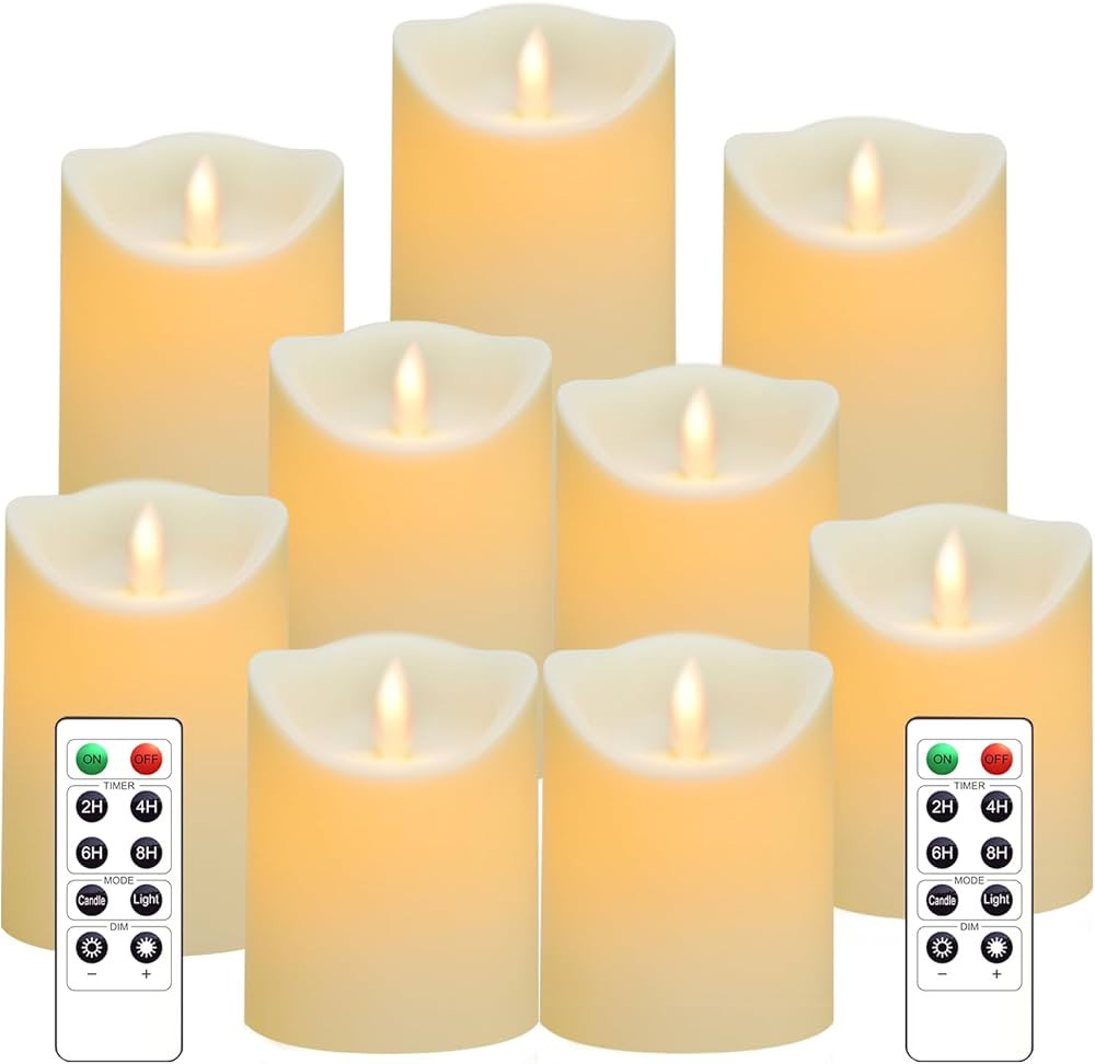 Flameless Candles With Remote, Battery Operated Flickering Flameless Candles, LED Candles with Ti... | Amazon (US)