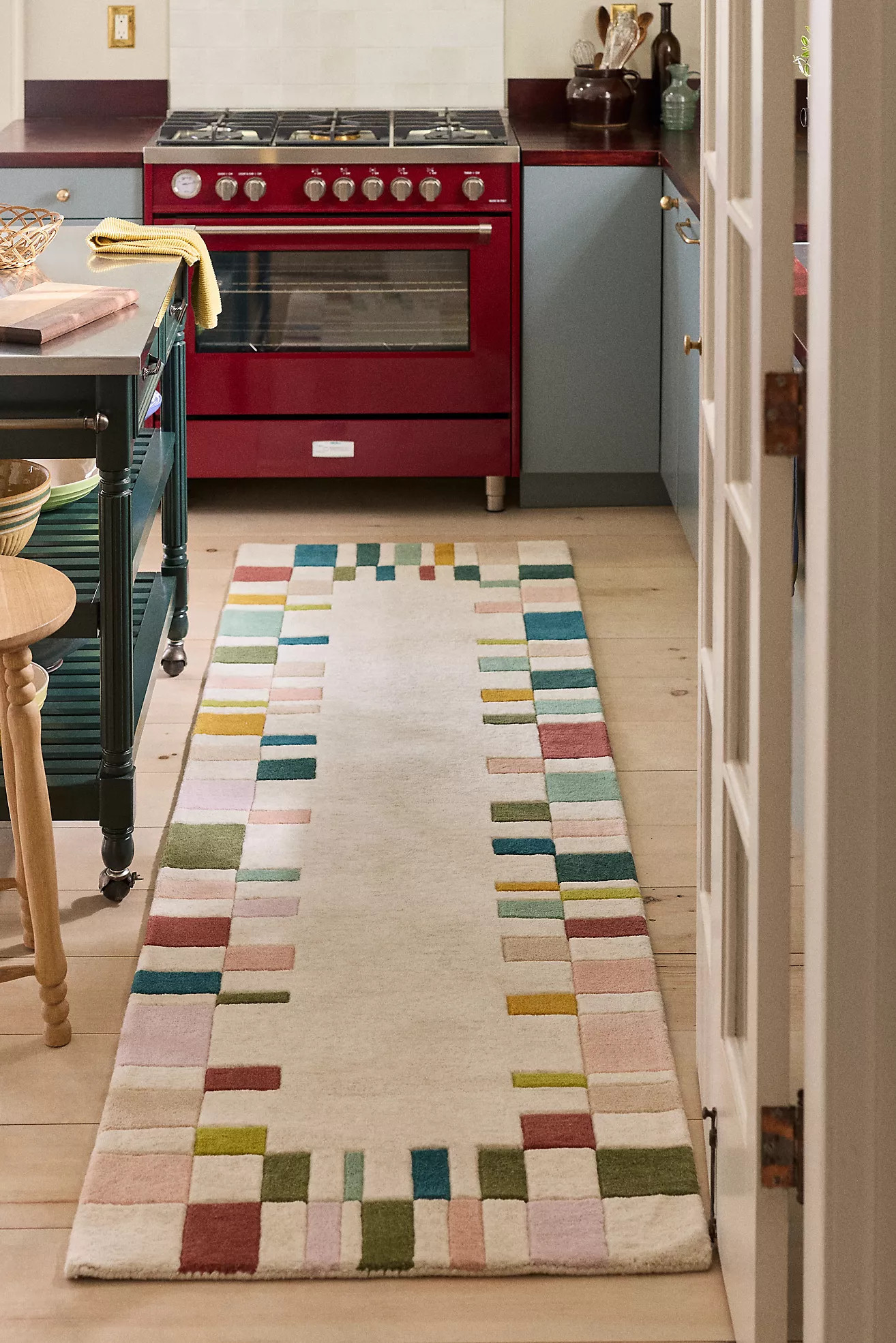 Hand Tufted 100% Wool Geometric Border Rug | Anthropologie (US)