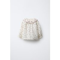 Zara - Embroidered Floral Shirt - Kids - Ecru - Kids | Zara US