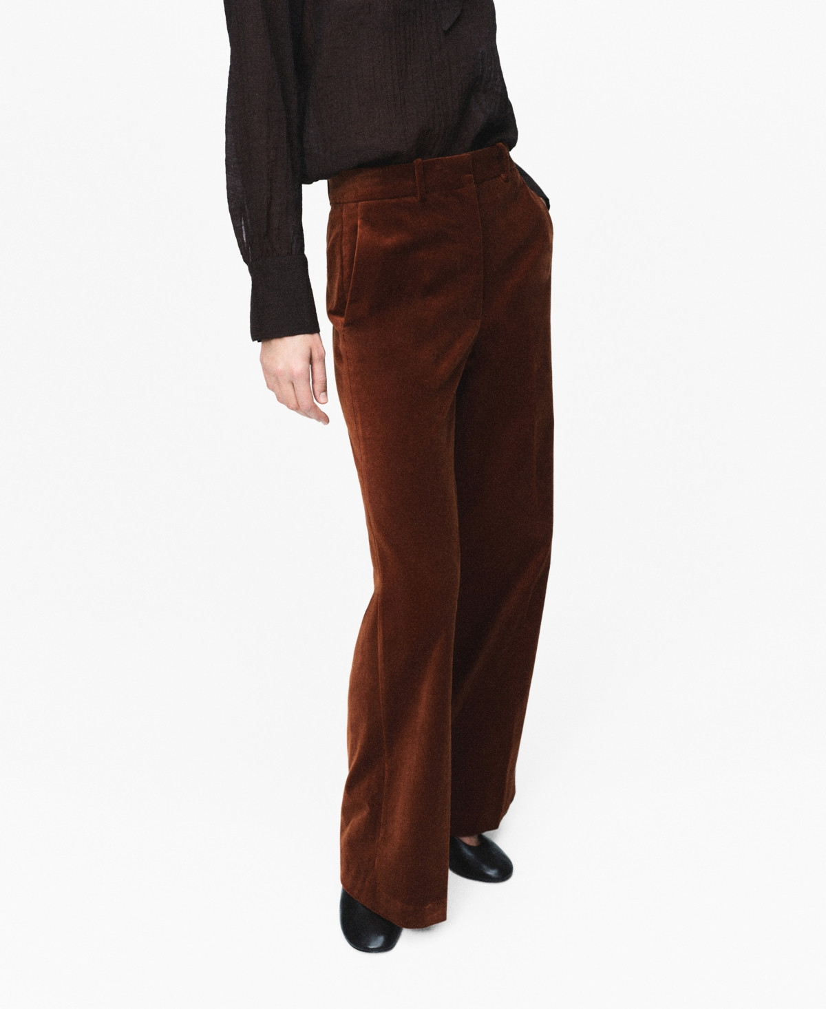 Mango Women's Velvet Suit Pants - Burnt Orange | Macy's