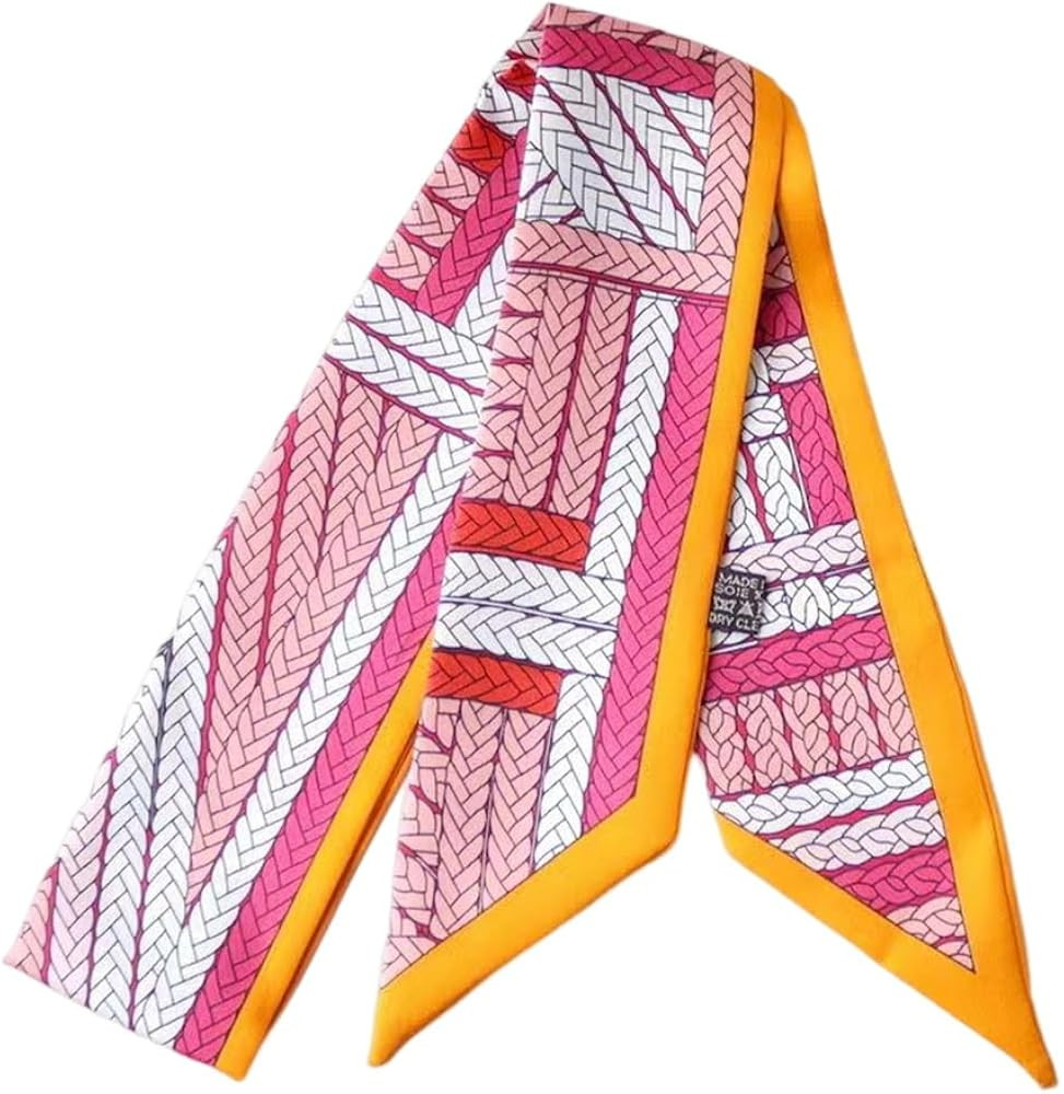 100% Mulberry Silk Scarf for Handbags,Bags, and Purses,1/2 Pcs Hair Ribbon Skinny Neck Scarves fo... | Amazon (US)
