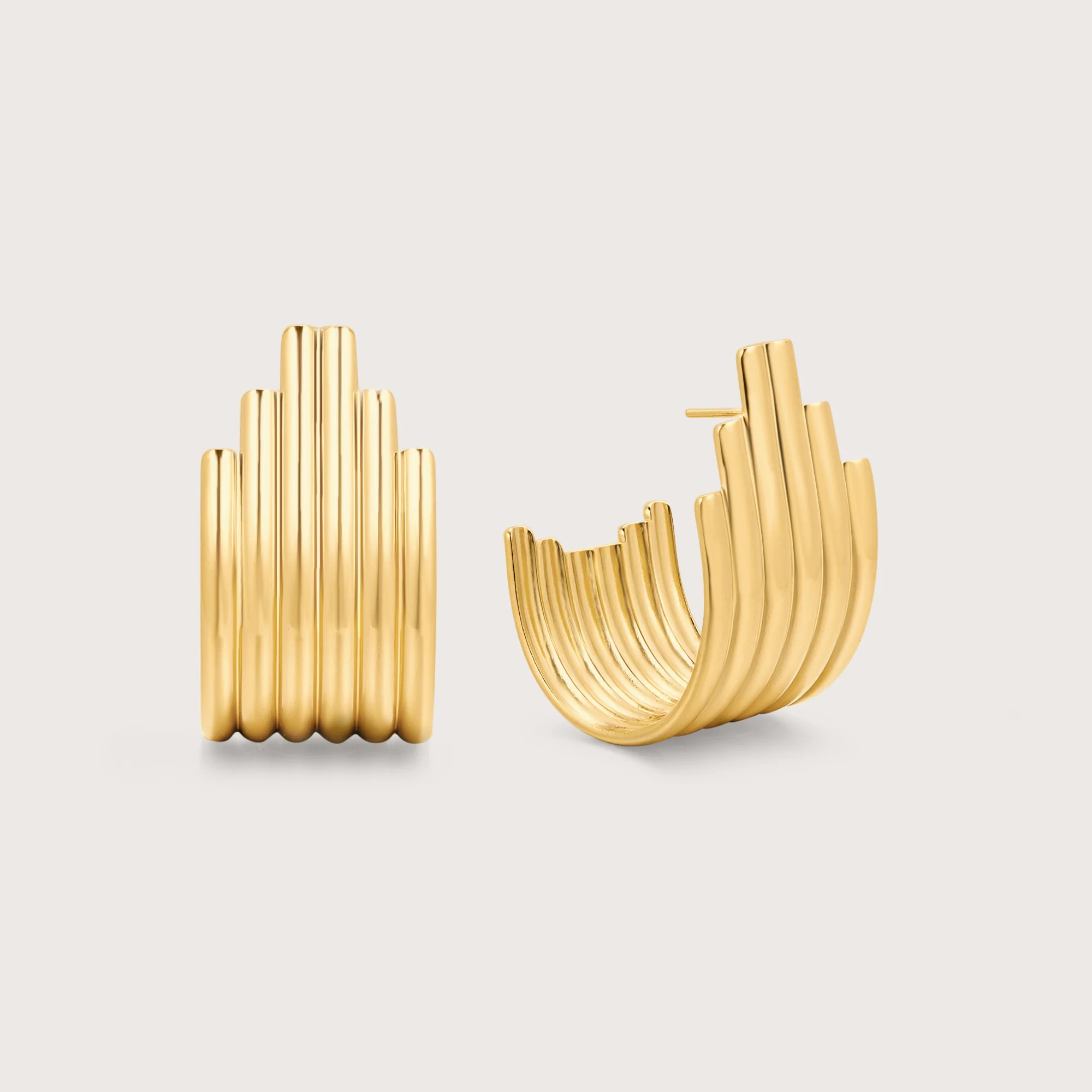 U-Drop Ribbed Earrings | Saint Fatale