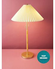 28in Rattan Wrapped Pleated Shade Table Lamp | HomeGoods
