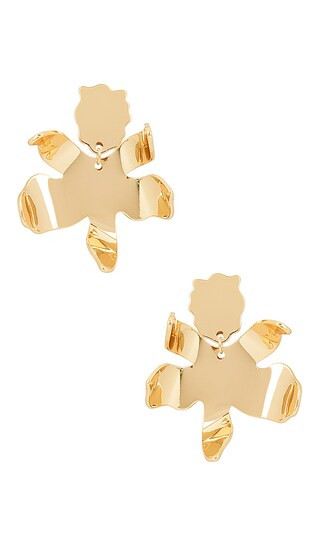 Metal Paper Lily Earrings in Gold | Revolve Clothing (Global)