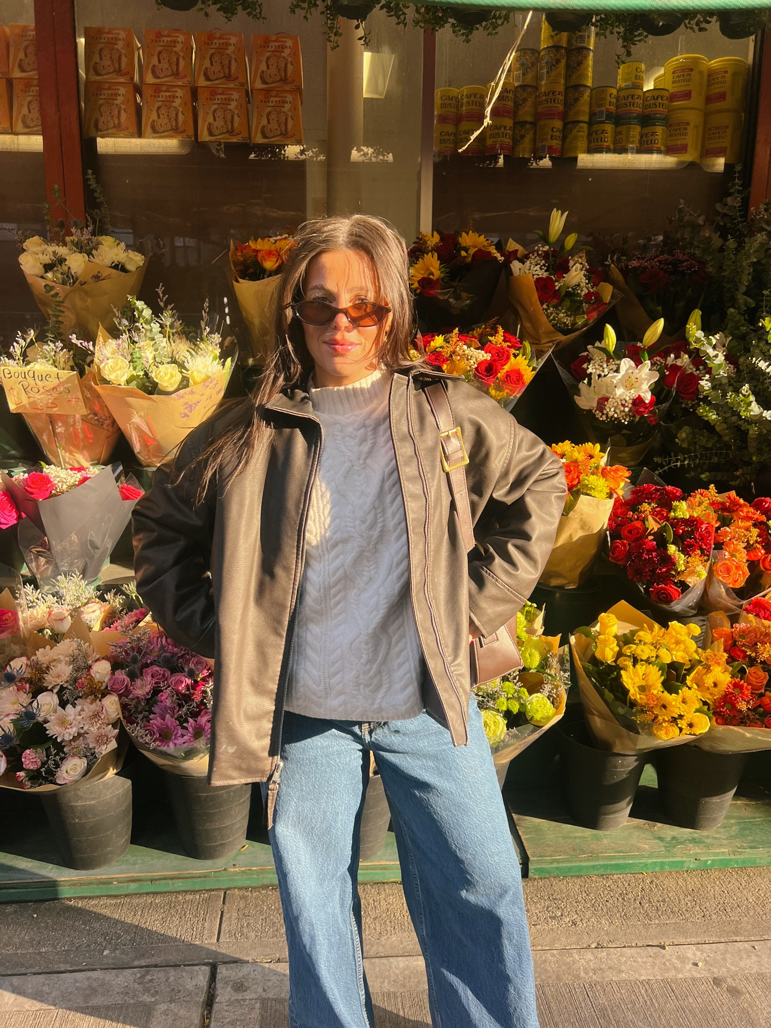 brown leather bomber jacket, wide leg denim jeans, mock neck sweater, uggs

jacket is discontinued wild fable - linked similar 🤎

Sweater - medium petite 
Bottoms - 27 petite (4’11)

#LTKCyberWeek #LTKootd #LTKHoliday