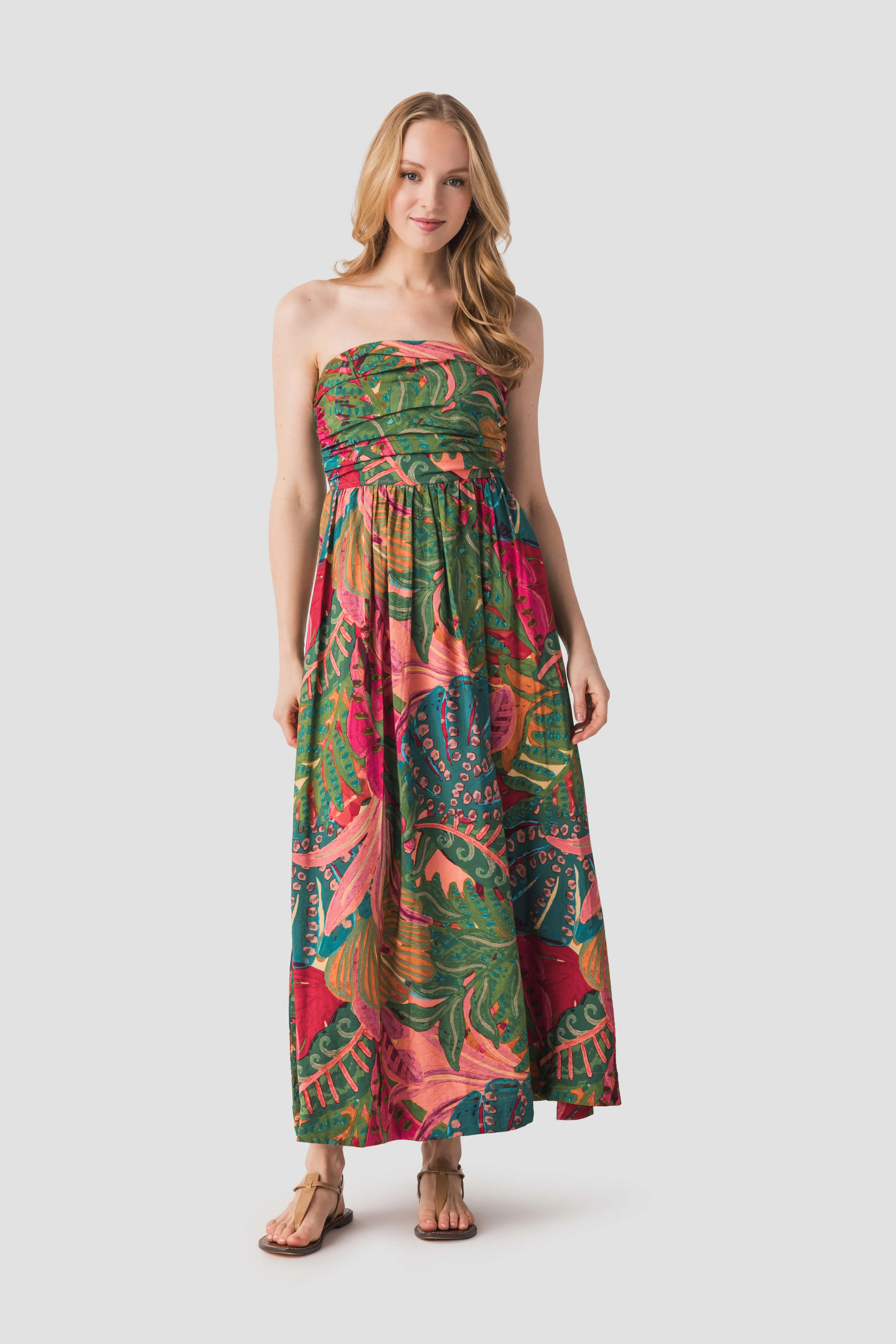 Dress Forum Strapless Ruched Maxi Dress | Social Threads
