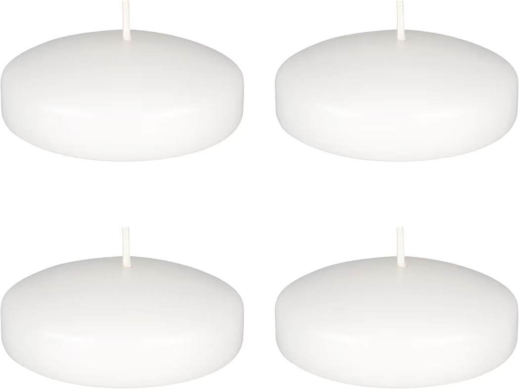 Mega Candles 4 pcs Unscented White Floating Candles, Hand Poured Wax Candle 3 Inch Diameter, Home... | Amazon (US)