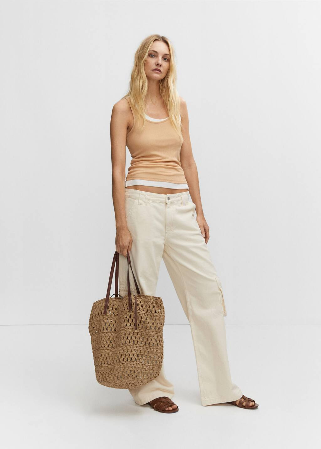 Natural fiber shopper bag | MANGO (US)