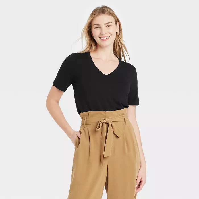 Women's Short Sleeve V-Neck T-Shirt - A New Day™ | Target