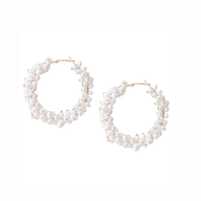 Medium Pearl Cluster Hoops | Sea Marie Designs