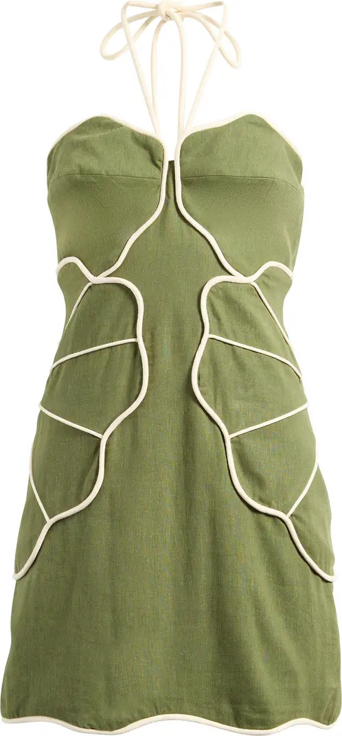 Green Wavy Halter Minidress | Nordstrom
