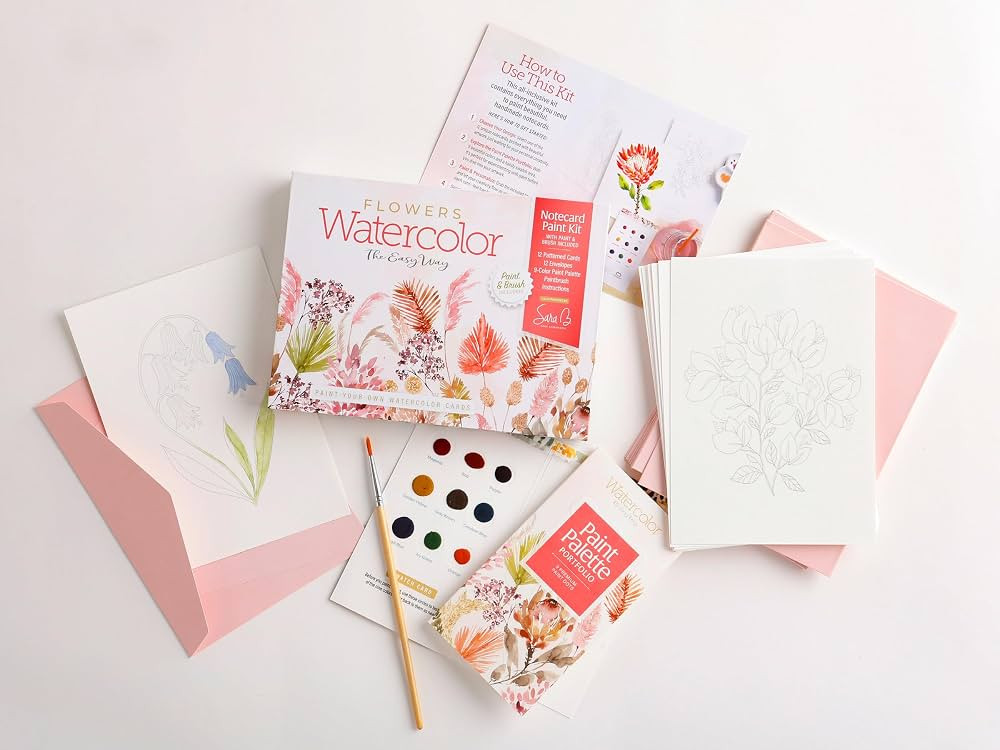 Watercolor the Easy Way Paint-Your-Own Watercolor Cards Flowers: Notecard Paint Kit with Paint an... | Amazon (US)