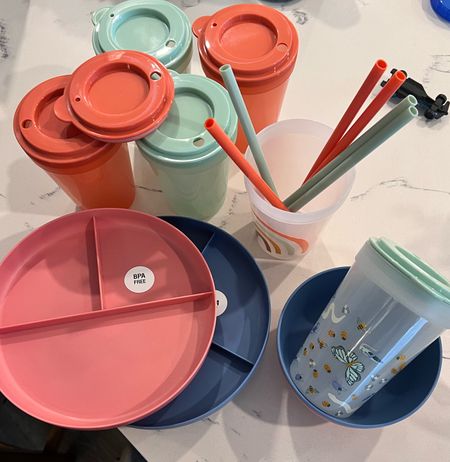 Upgraded the kids dinning from their old baby bowls and dishes to some easy to clean and use toddler dishes!! These were all under $15 and bpa free! I love having easy cups with straws and lids instead of using their main water bottles for smoothies, juice or milk!! 
Kids dish-ware, toddler dinning, plates, bowls and cups

#LTKkids #LTKBacktoSchool #LTKFind