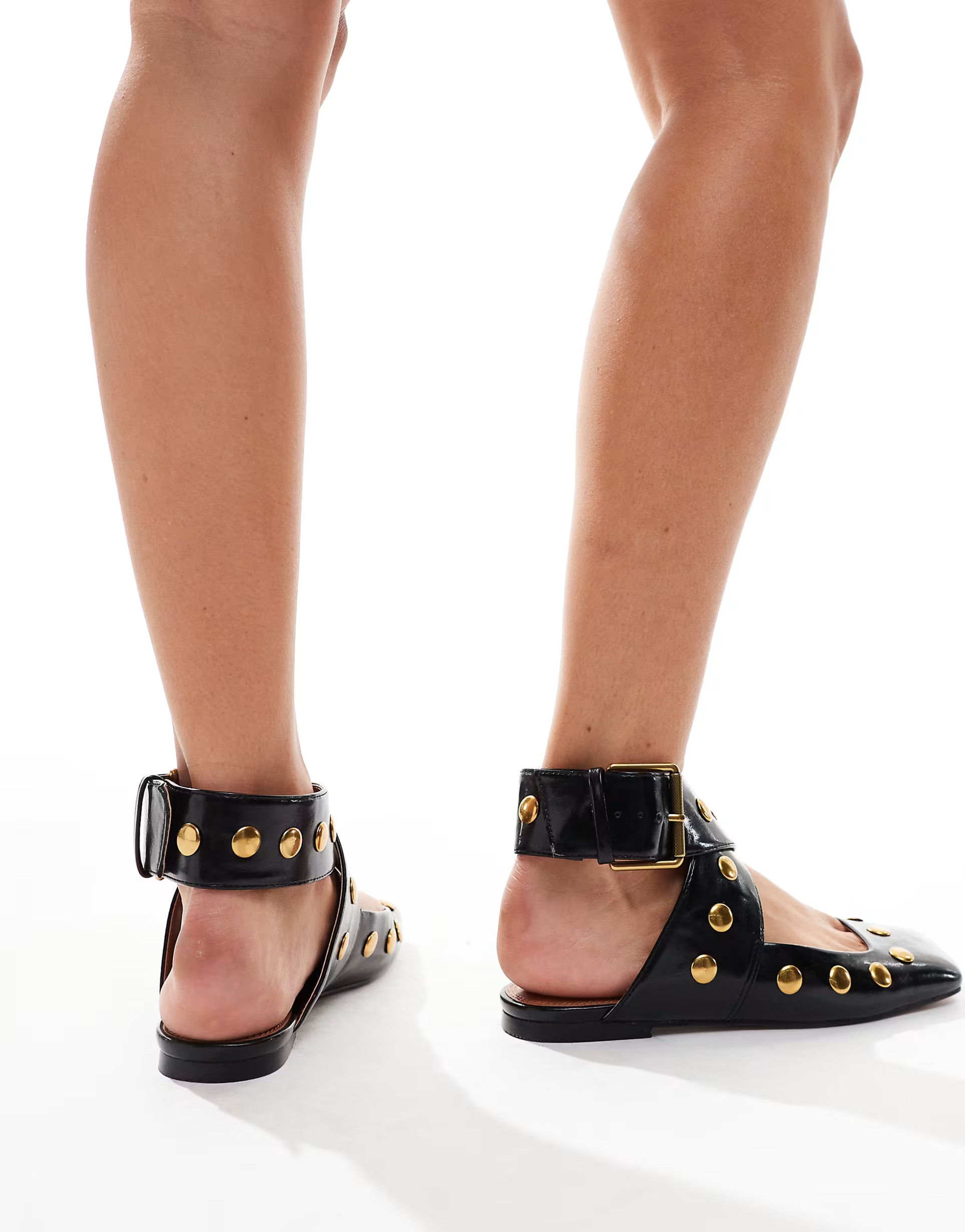 ASOS DESIGN Light studded ballet flats in black | ASOS (Global)