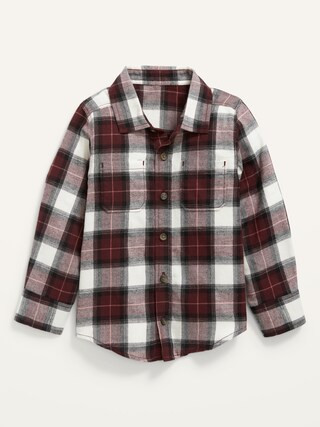 Long-Sleeve Plaid Pocket Shirt for Toddler Boys | Old Navy (US)