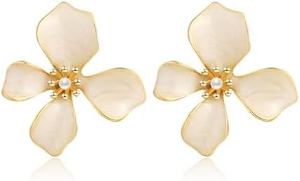 Irregular Petal Earring For Women Stainless Steel Unique Statement Flower Dangle Earrings Trendy ... | Amazon (US)