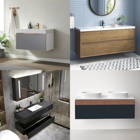 The modern floating bath vanities are on-trend now since they will make the space airy, open and bigger. 

#LTKGiftGuide #LTKhome #LTKHoliday