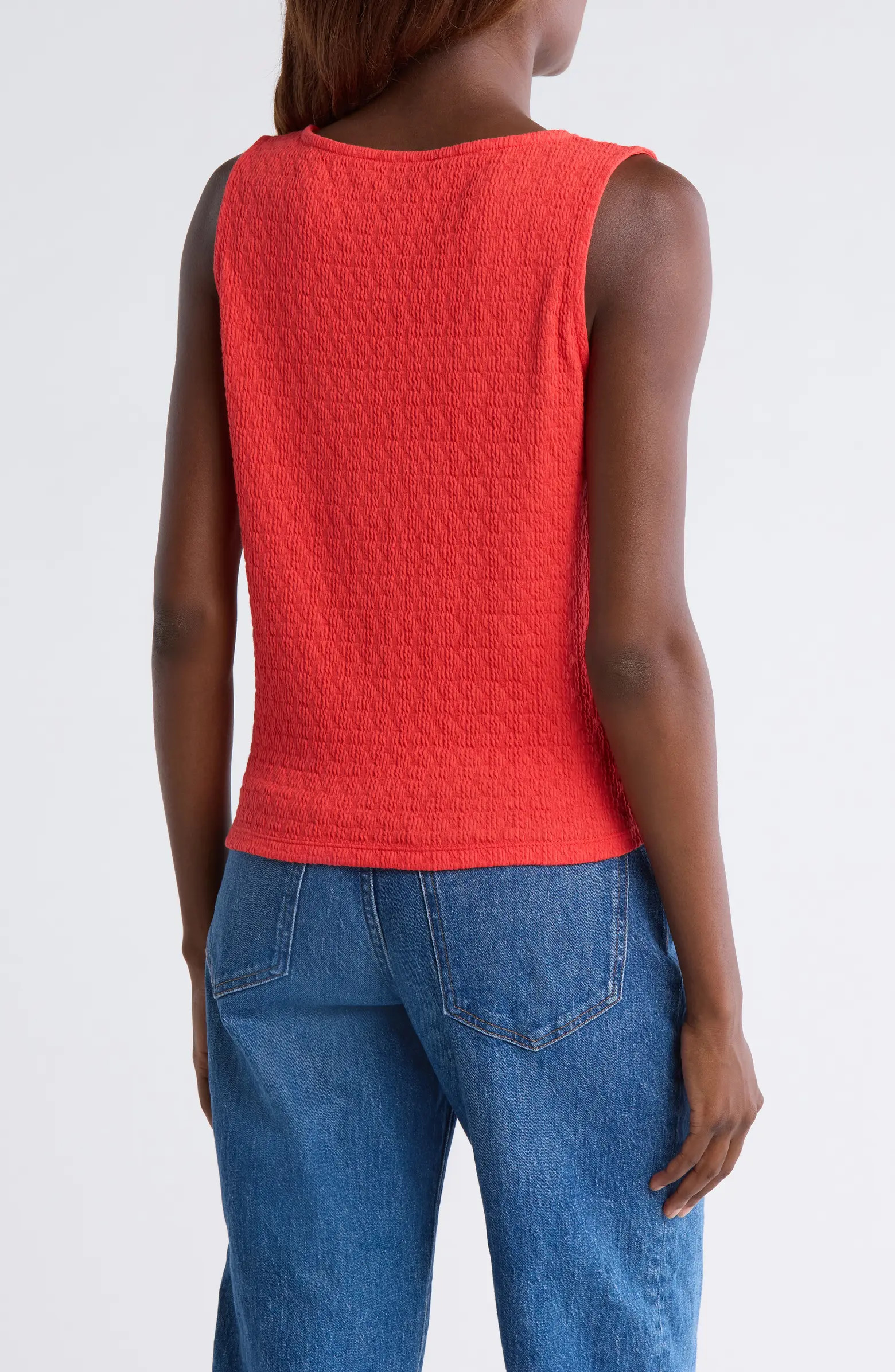 Sanctuary Vacation Textured Tie Front Button-Up Tank | Nordstrom | Nordstrom