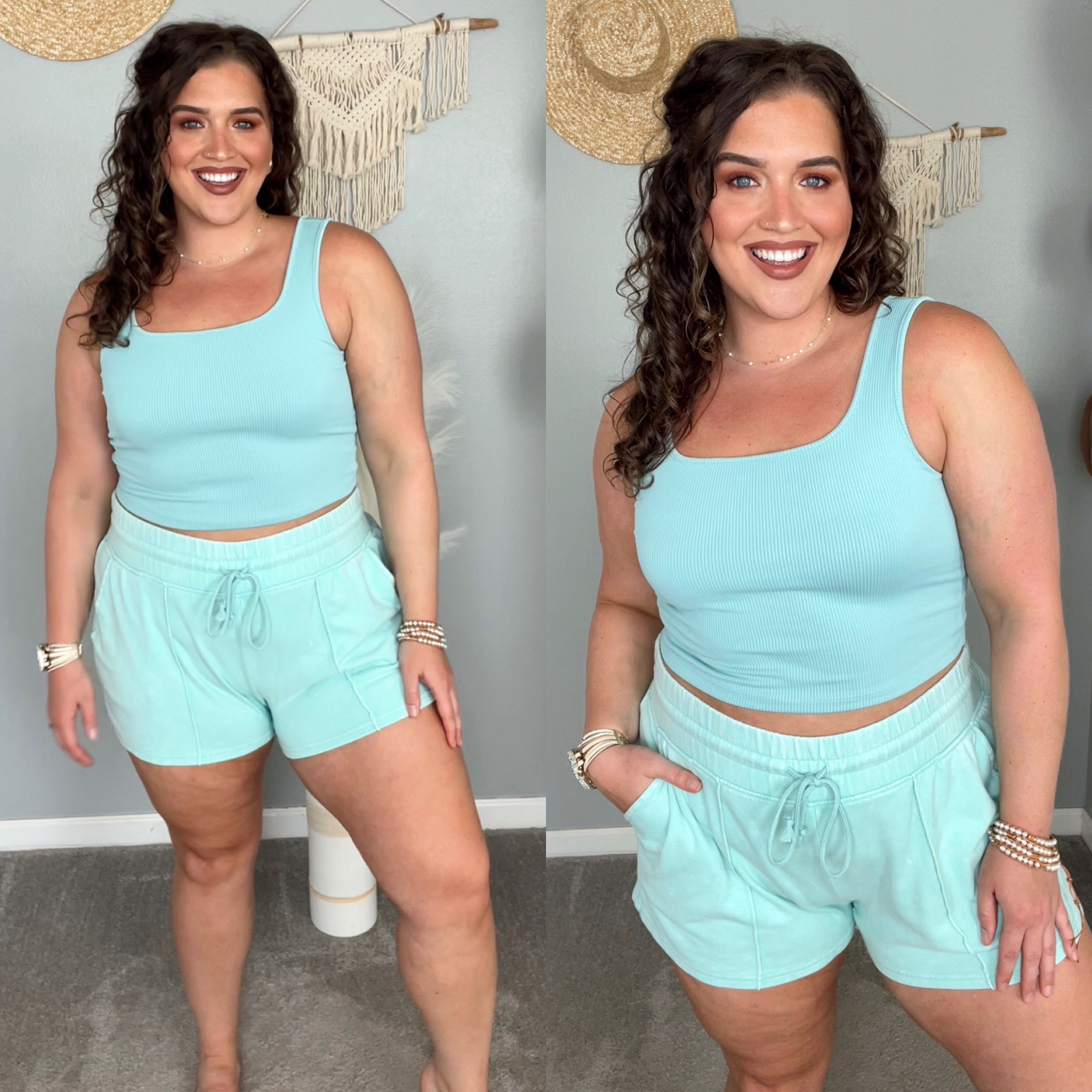 Midsize casual everyday cozy outfit 🩵✨ 
Top: XL 
Shorts: XL 
#midsizeoutfits #styleinspo #ootd #tanktop #shorts #casualoutfits #everydaystyle #loungewear #summerstyle #affordablefashion 

#LTKunder50 #LTKstyletip #LTKmidsize