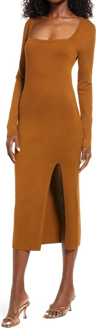 High Slit Midi Sweater Dress | Nordstrom