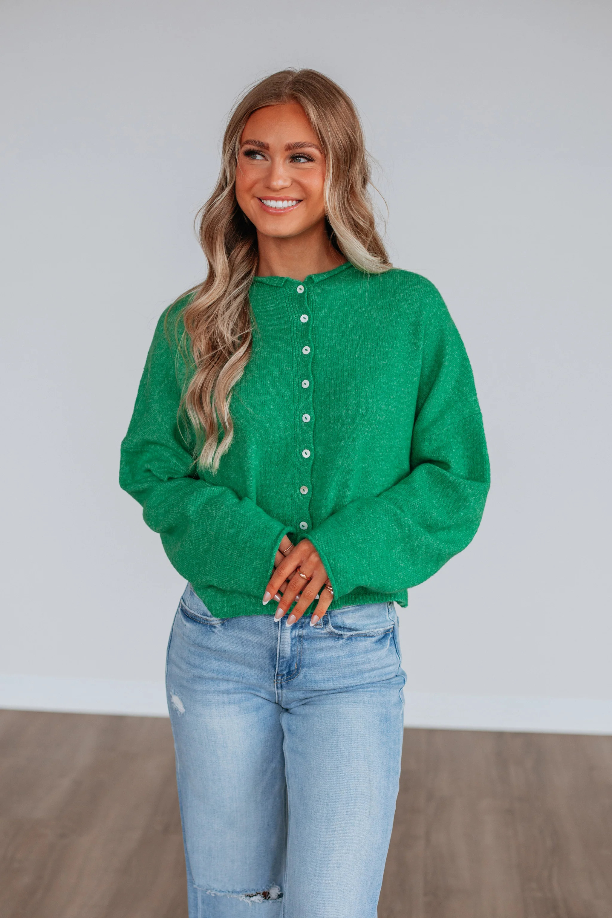 Brooke Cardigan - Kelly Green | Wild Oak Boutique
