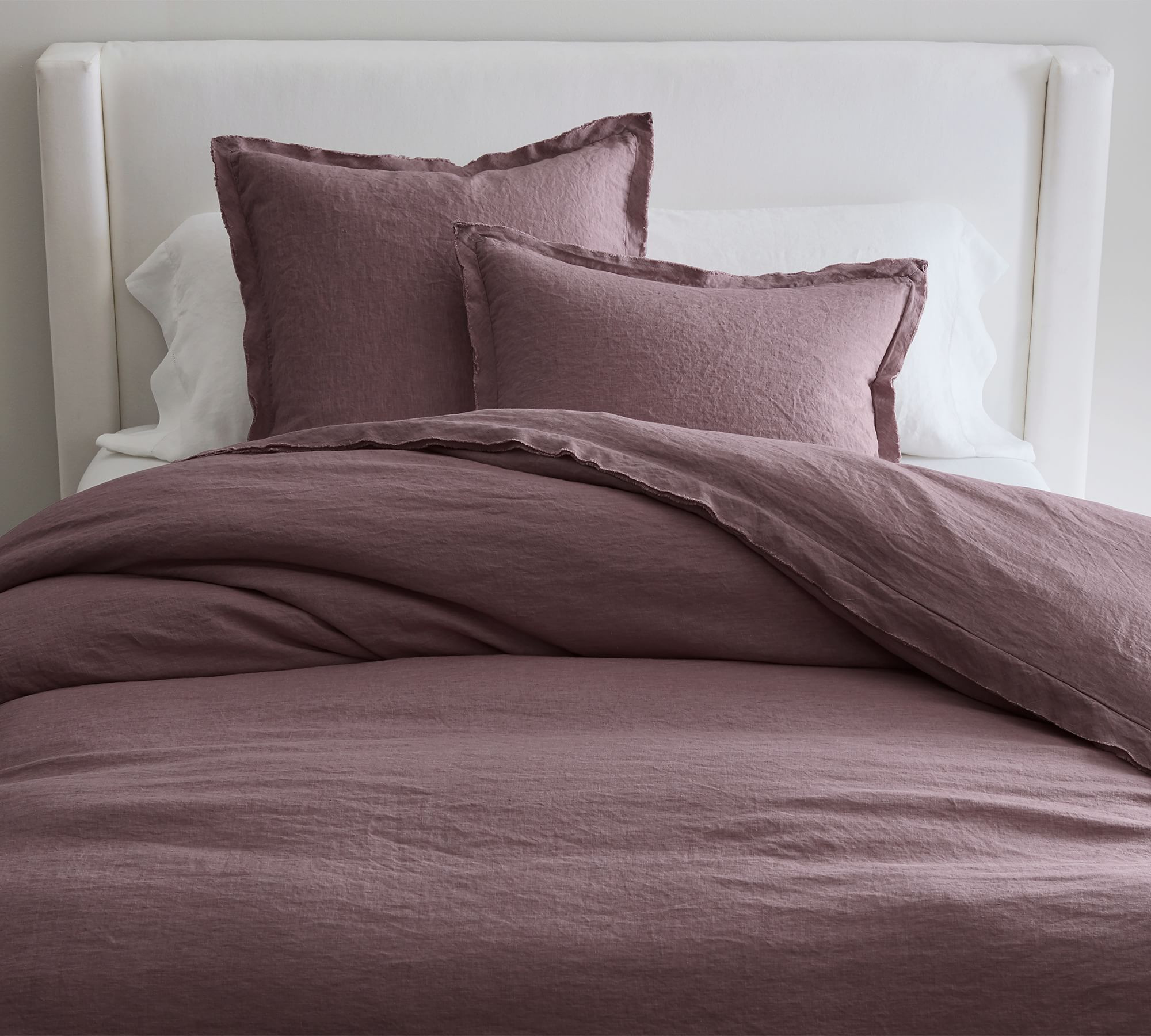 Belgian Flax Linen Double Flange Duvet Cover | Pottery Barn (US)
