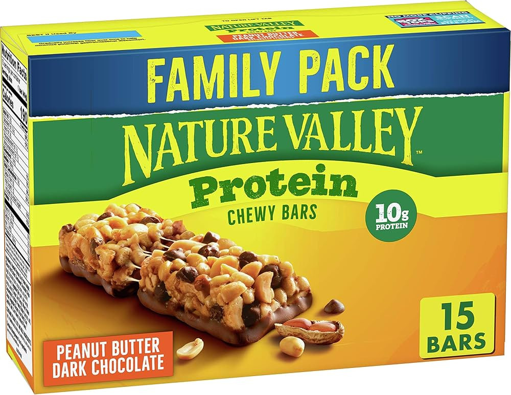 Amazon.com: Nature Valley Chewy Granola Bars, Protein, Peanut Butter Dark Chocolate, 15 bars, 21.... | Amazon (US)