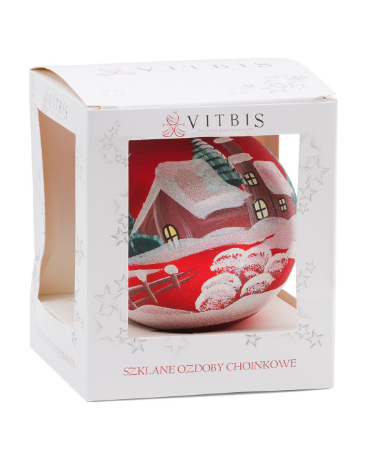 Made In Poland Handmade Winter Landscape Glass Ornament | Global Home | Marshalls | Marshalls