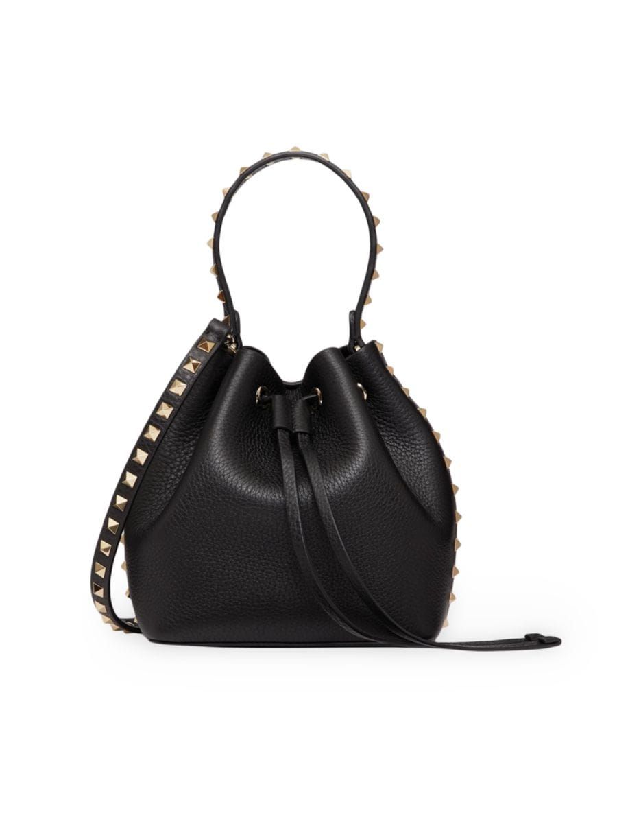 Rockstud Grainy Calfskin Bucket Bag | Saks Fifth Avenue