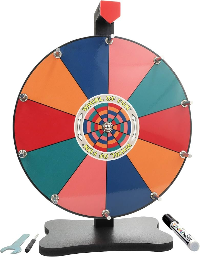Whirl of Fun 12 Inch Prize Wheel - Spinning Wheel for Prizes with Stand, 10 Color Slots, Customiz... | Amazon (US)