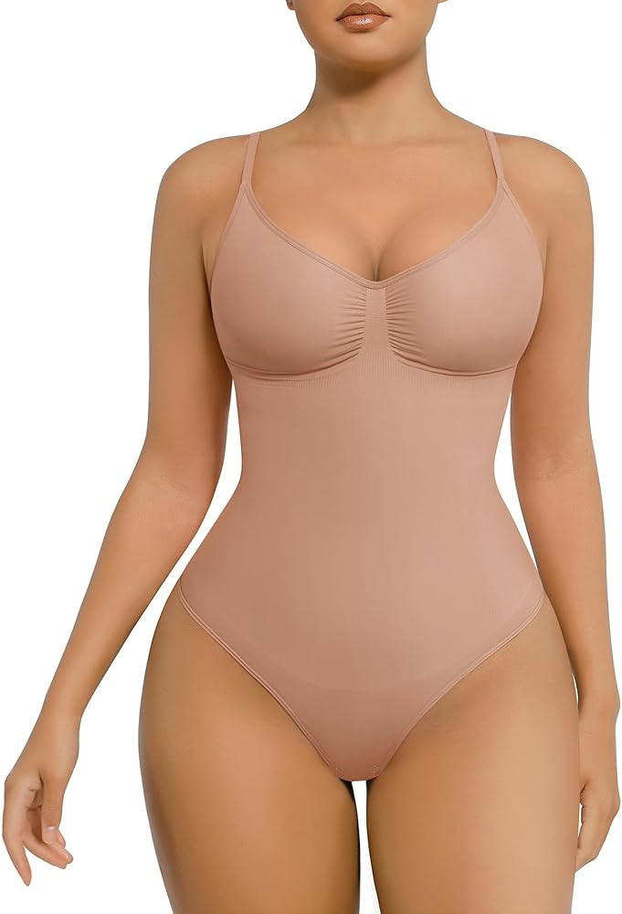 FeelinGirl Shapewear Bodysuit for Women Tummy Control Waist Bodysuit Thong Shapewear Body Shaper ... | Amazon (US)