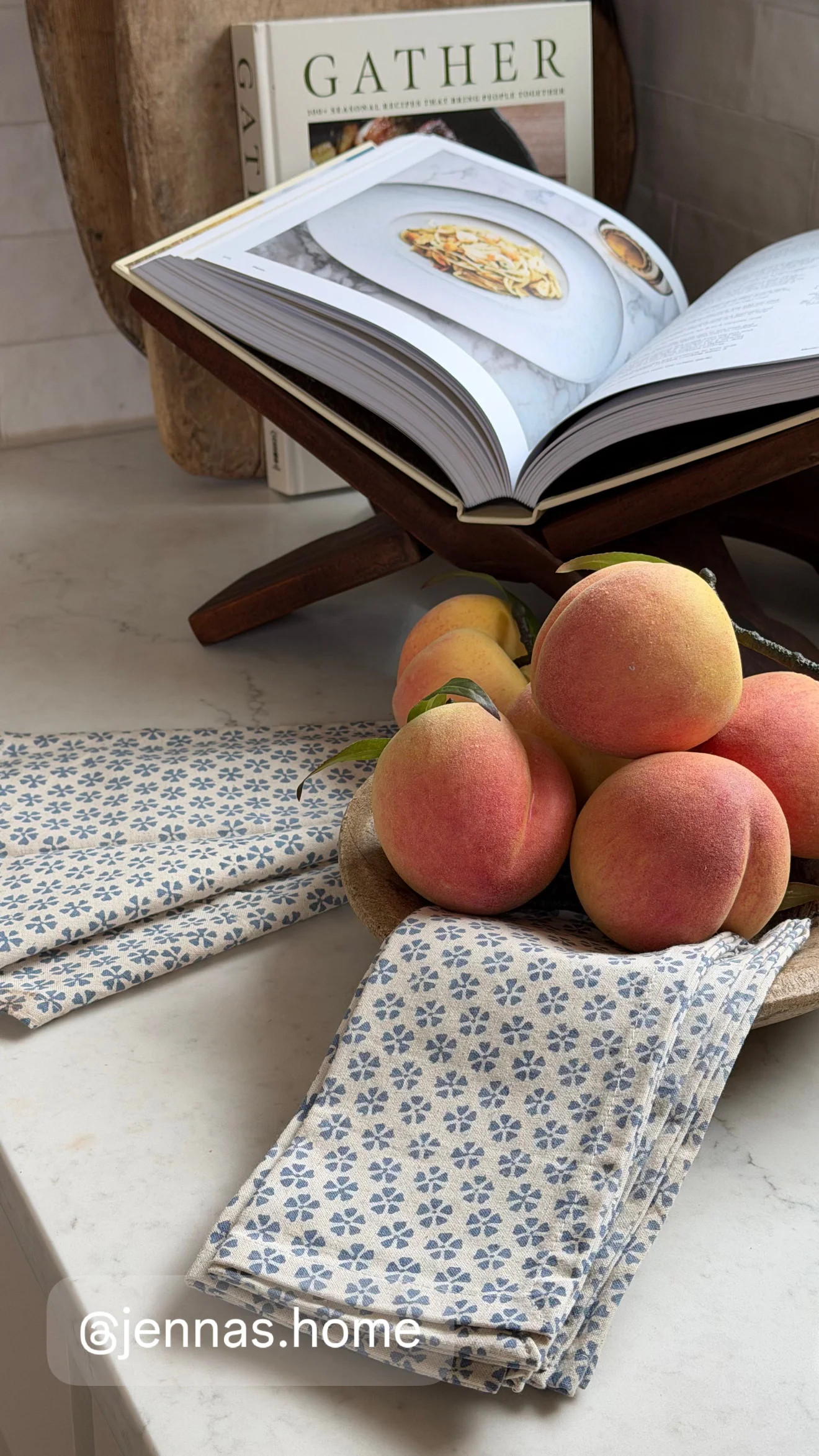 Coastal Blue Block Print Napkins, Set of 4 | Cottage and Key