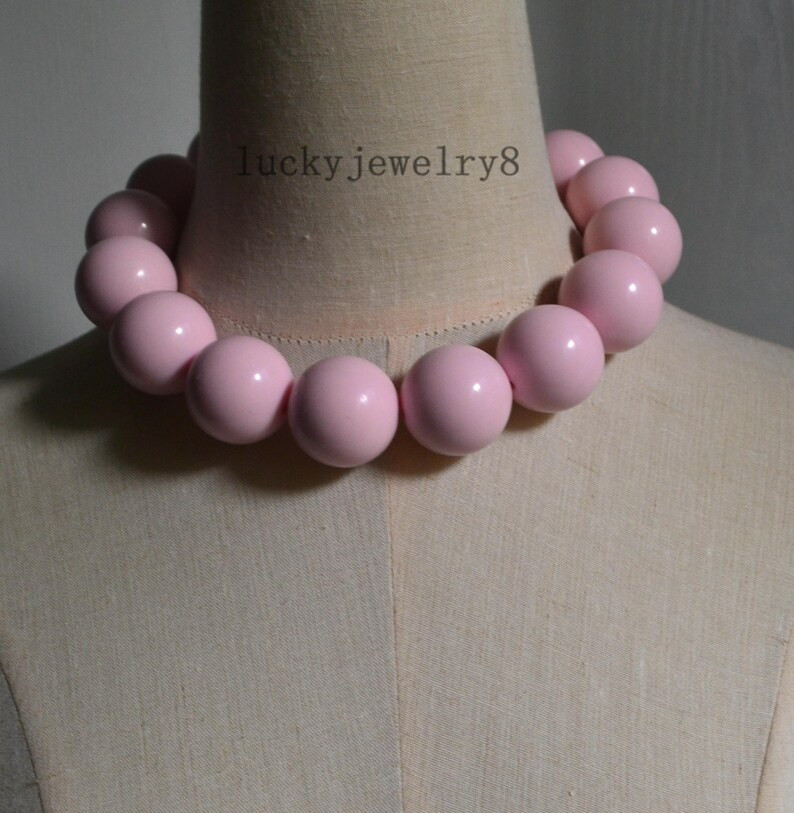 Big Pearl Necklace,29mm Light Pink Pearl Necklace,wedding Gift.choker Necklace,oversize Beaded Pe... | Etsy (US)