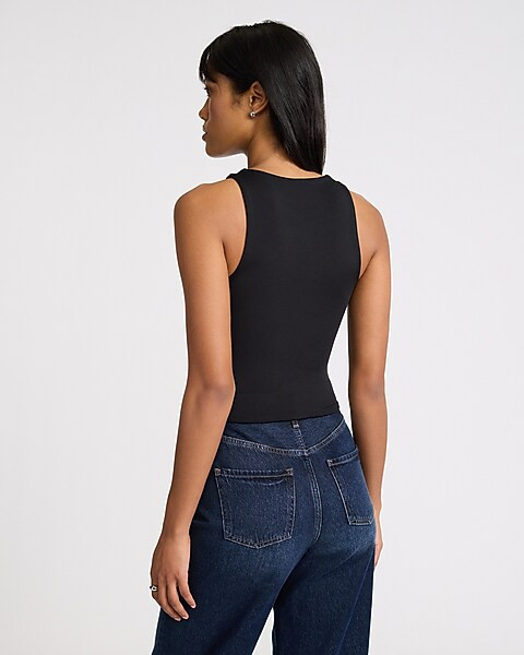 Body Contour Matte High Neck Cropped Tank | Express