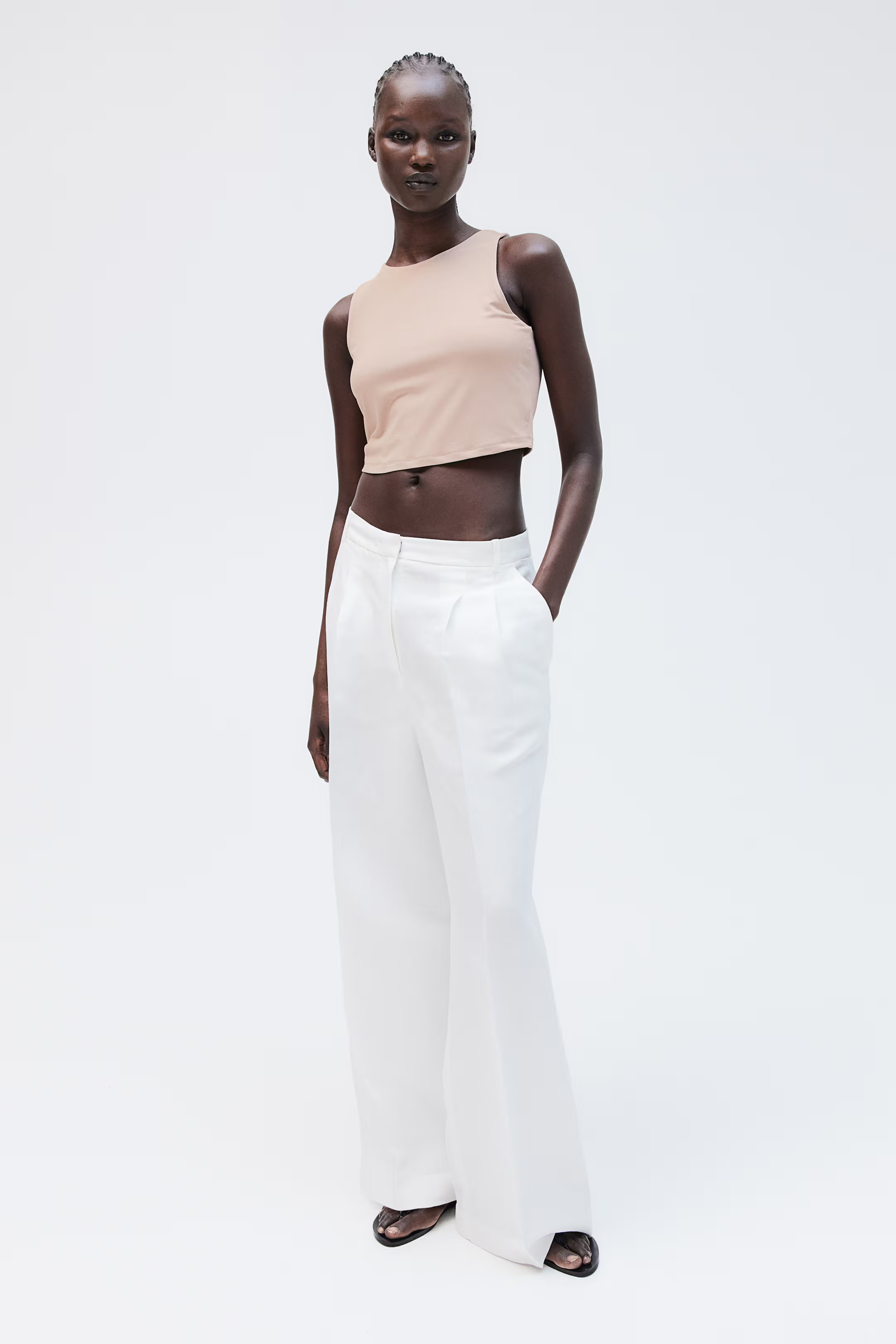 Cropped Microfiber Tank Top | H&M (US + CA)