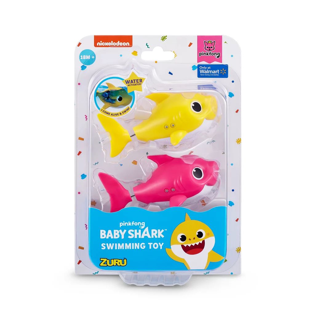 Robo Alive Junior Mini Baby Shark Series 1 (2 Pack-yellow and pink) Battery-Powered Sing and Swim... | Walmart (US)