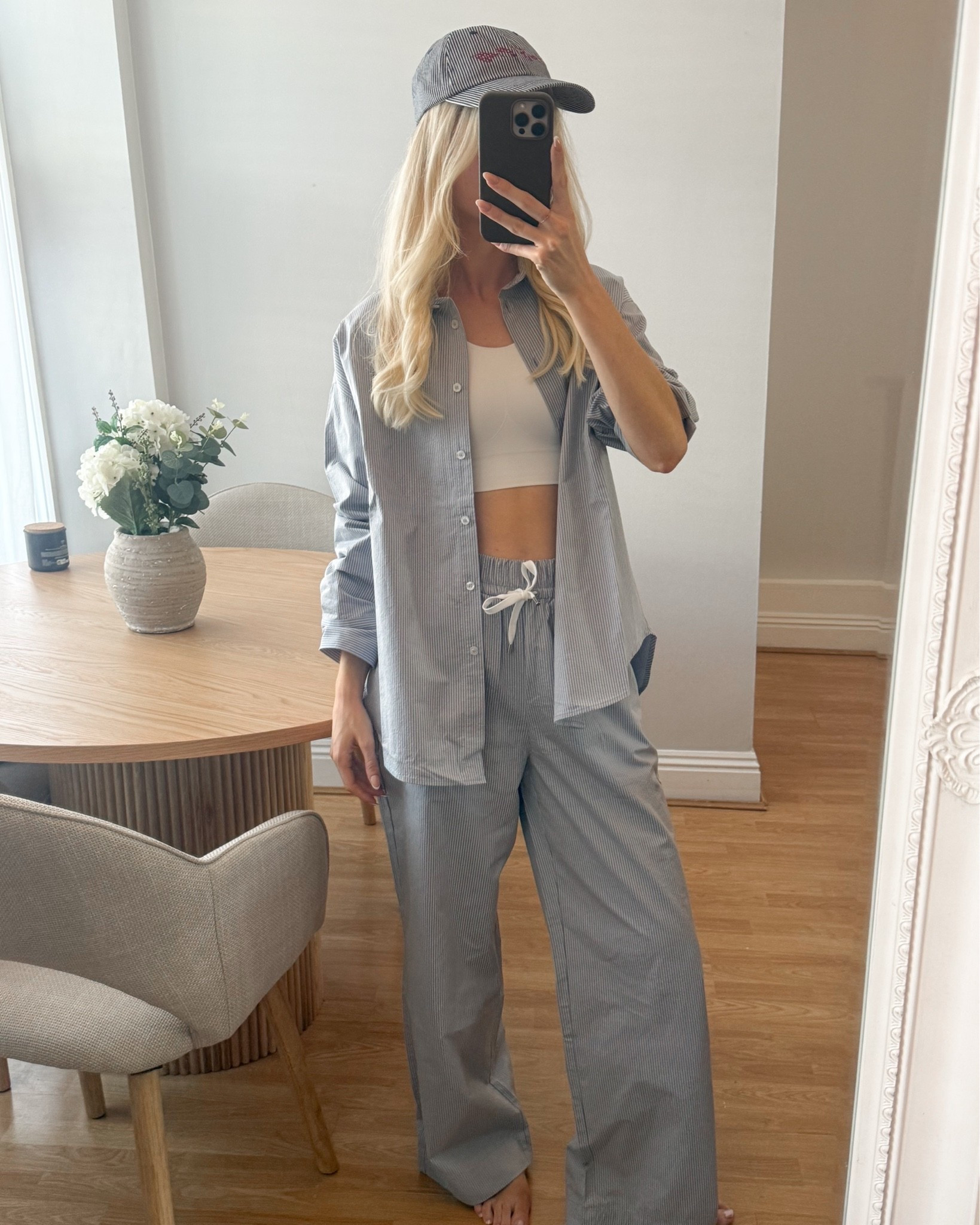 Casual weekend style 🤍

Sweaty Betty, striped shirt & trouser co-ord set

#LTKsummer