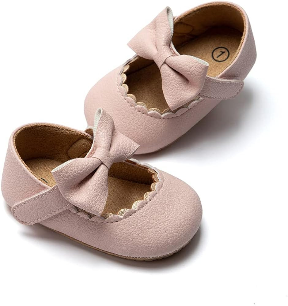 Meckior Infant Baby Girls Soft Sole Bowknot Princess Wedding Dress Mary Jane Flats Prewalker Newb... | Amazon (US)