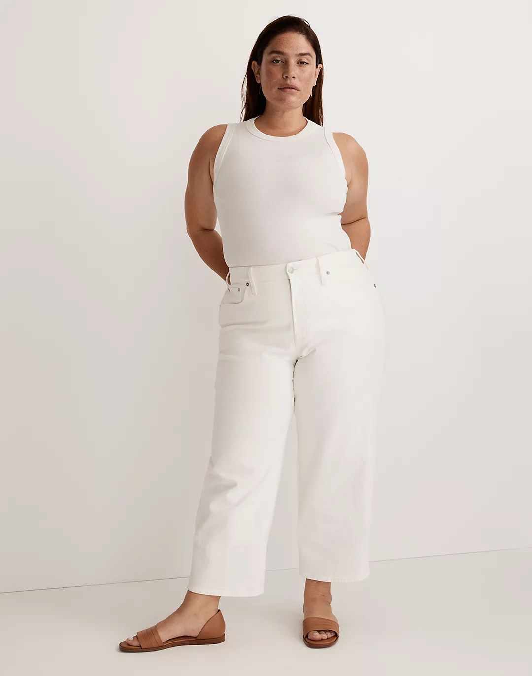 The Plus Perfect Vintage Wide-Leg Crop Jean in Tile White | Madewell