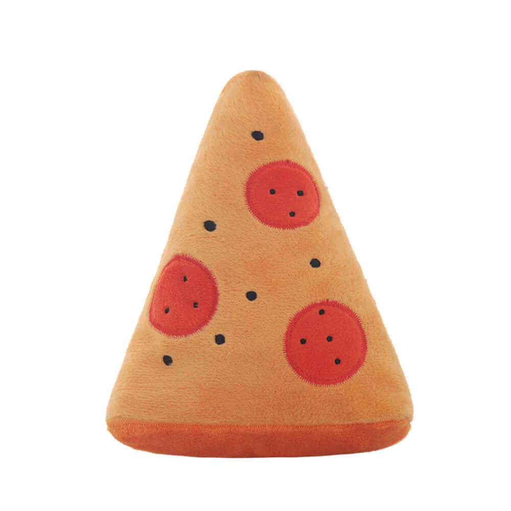 Plush Pizza Hot Dog Food Shaped Squeaky Chew Dog Toy, Pizza | FunnyFuzzy Affiliate Program