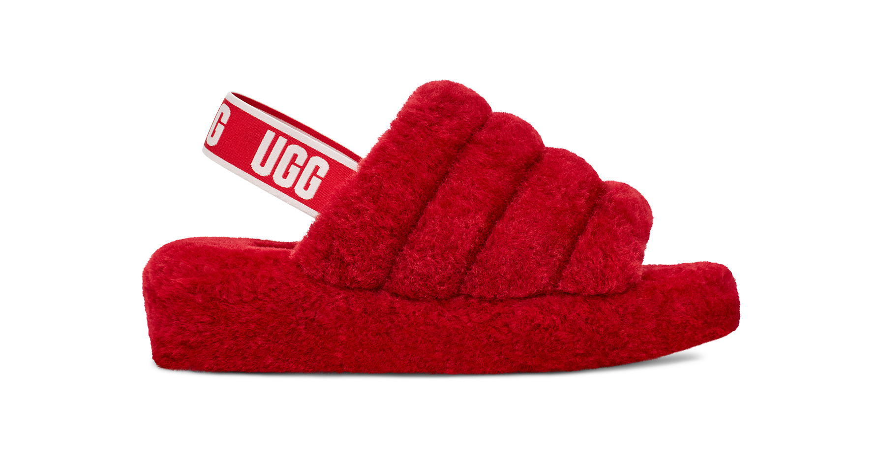 UGG Women's Fluff Yeah Slide Sheepskin Slippers in Ribbon Red, Size 9 | UGG (US)