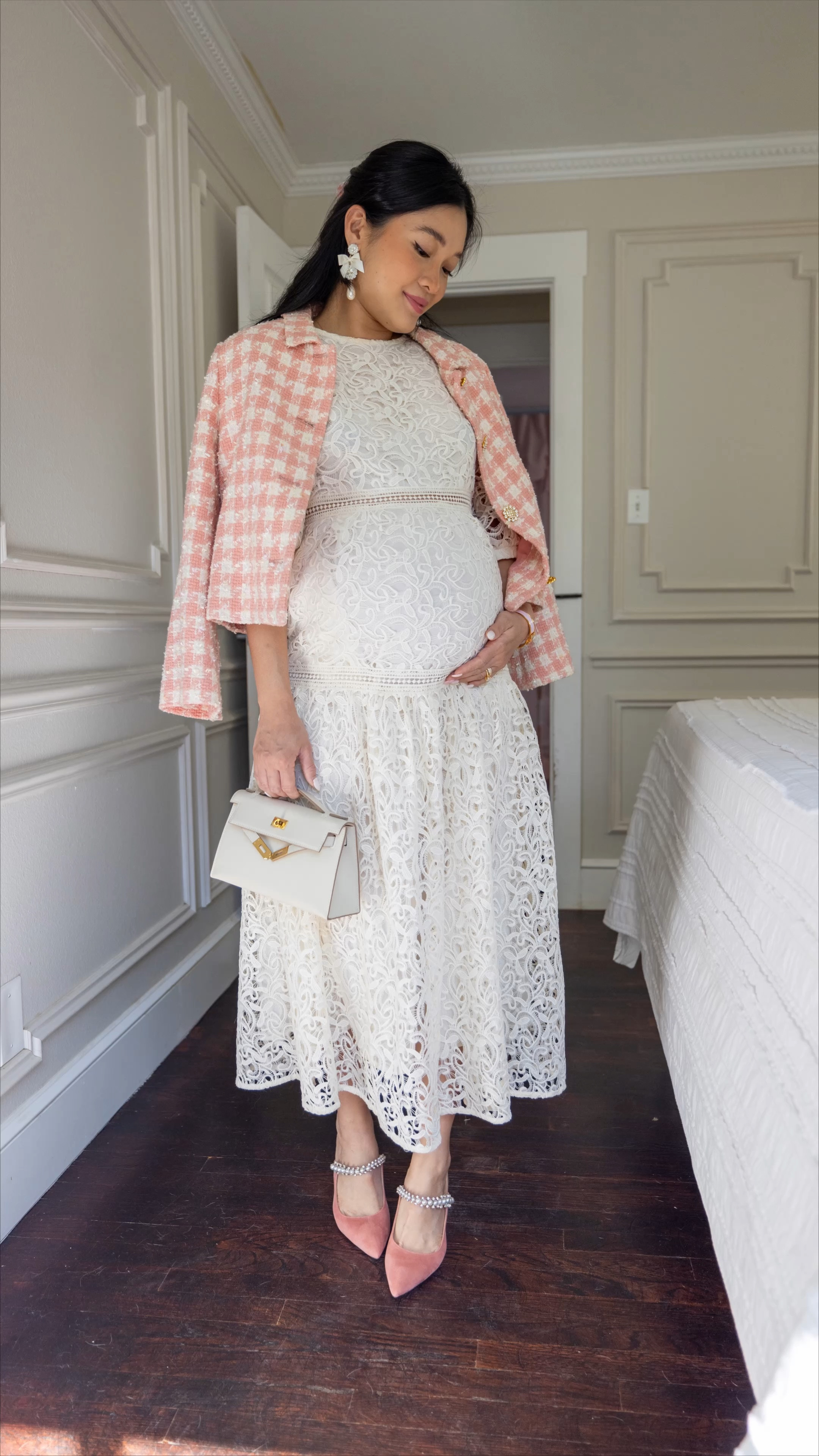 This lace texture is everything! Non maternity but I’m wearing with my baby bump  

#LTKSeasonal #LTKbump #LTKVideo