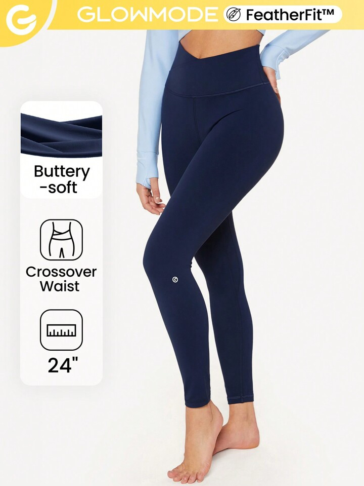 GLOWMODE 24" FeatherFit™ Crossover Leggings | SHEIN