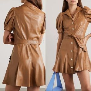 Alice + Olivia Ofra Vegan Leather Mini Dress | Poshmark